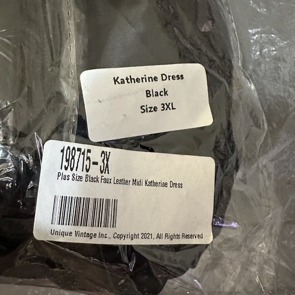 Plus Size Black Satin Katherine Midi Dress - 3X - Picture 3 of 3